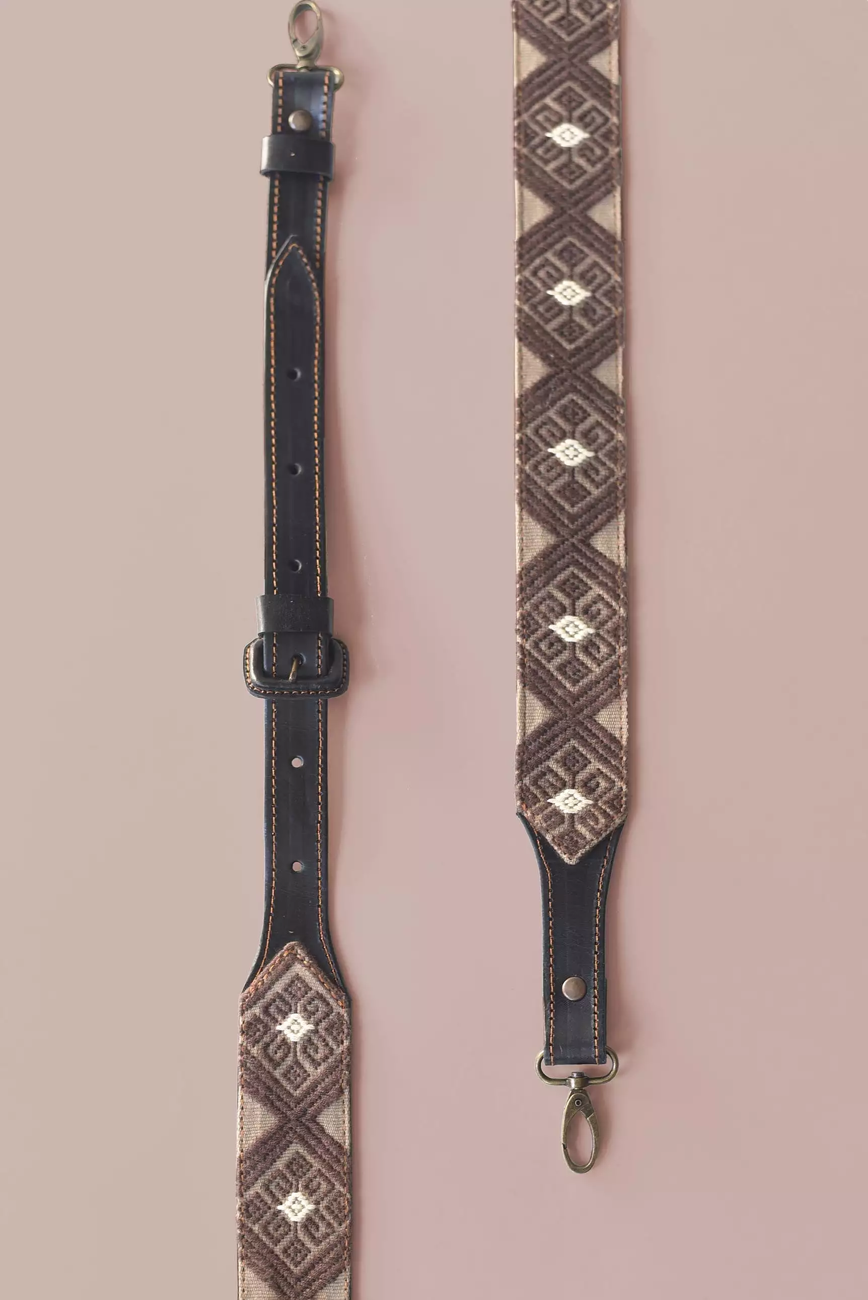 Textile + Leather Bag Strap