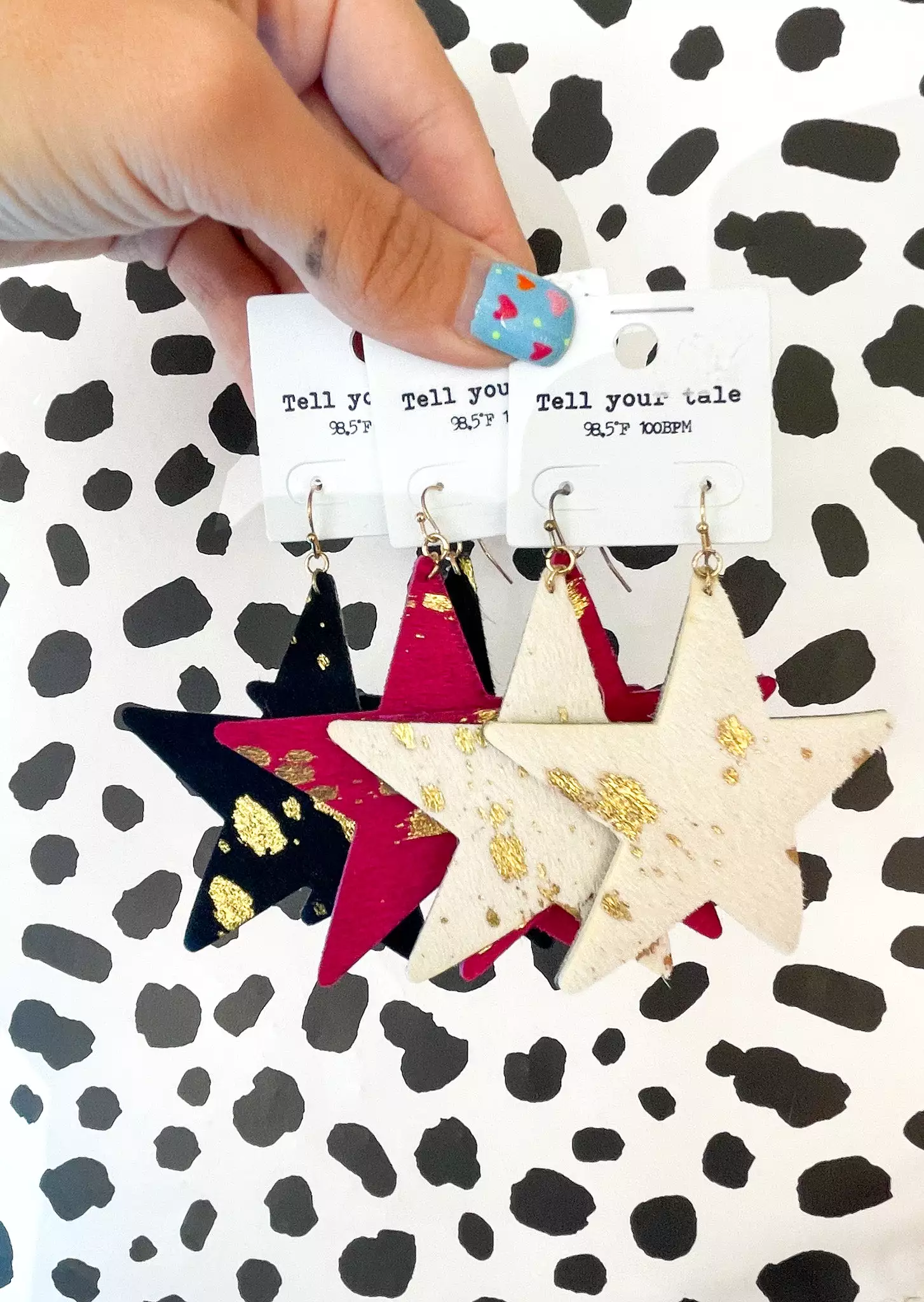 The Avery Hair On Hide Star Earrings