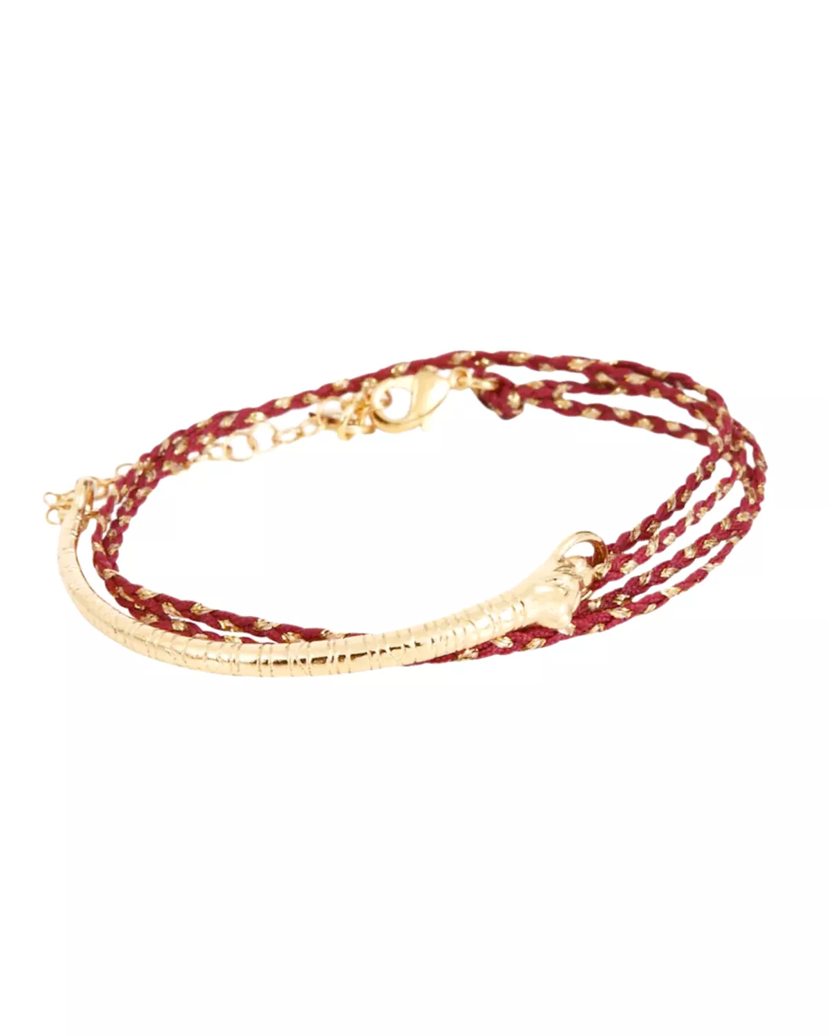 Tina Tiger Braided Yarn Bangle (Lie de Vin)