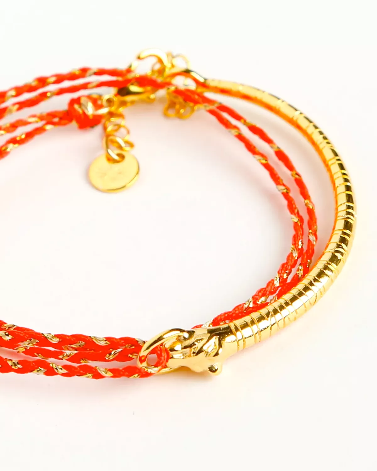 Tina Tiger Braided Yarn Bangle (Mandarine)