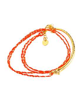 Tina Tiger Braided Yarn Bangle (Mandarine)