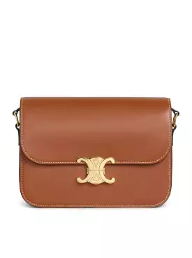 TRIOMPHE CLASSIQUE BAG IN NATURAL TAN CALF LEATHER