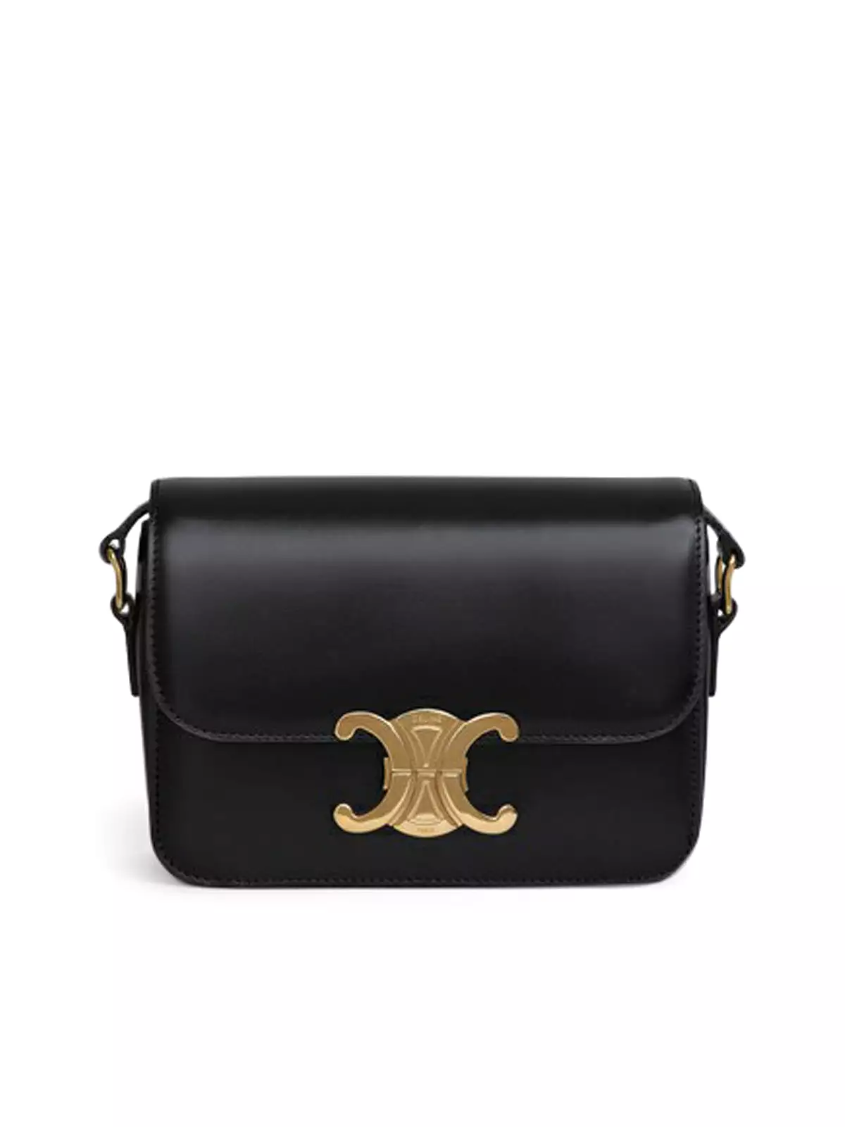 TRIOMPHE TEEN BAG IN SCHWARZ SHINY CALF LEATHER