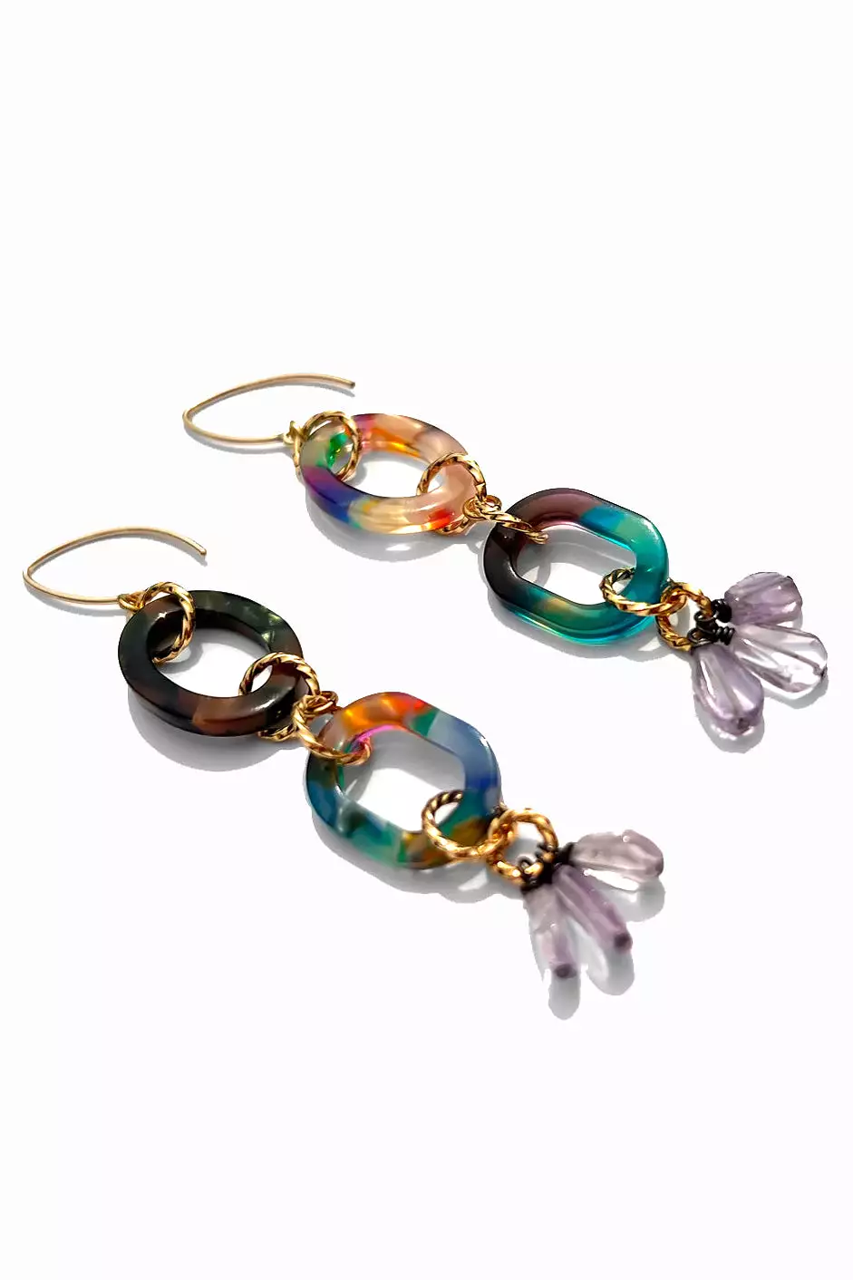 Tropical Lavender Double Drop Earrings