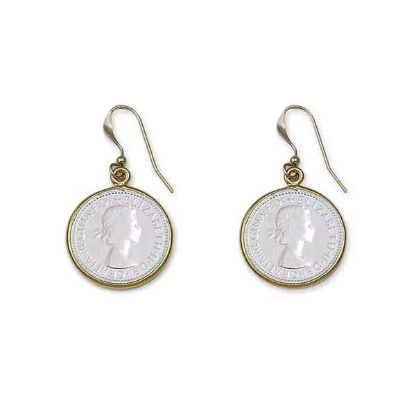 Von Treskow Two Tone Threepence Earrings