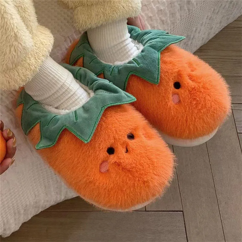 Warm Plush Vegetable Slippers