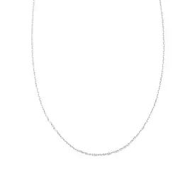 White Gold Medium Diamond-Cut Cable Chain