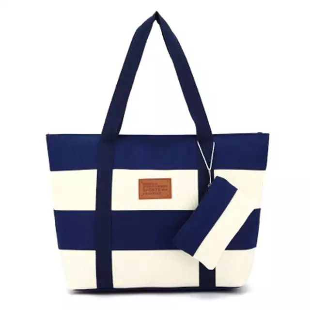 Women Canvas Nautical Beach Bags Fashion Large Handbags Female Shoulder Bag