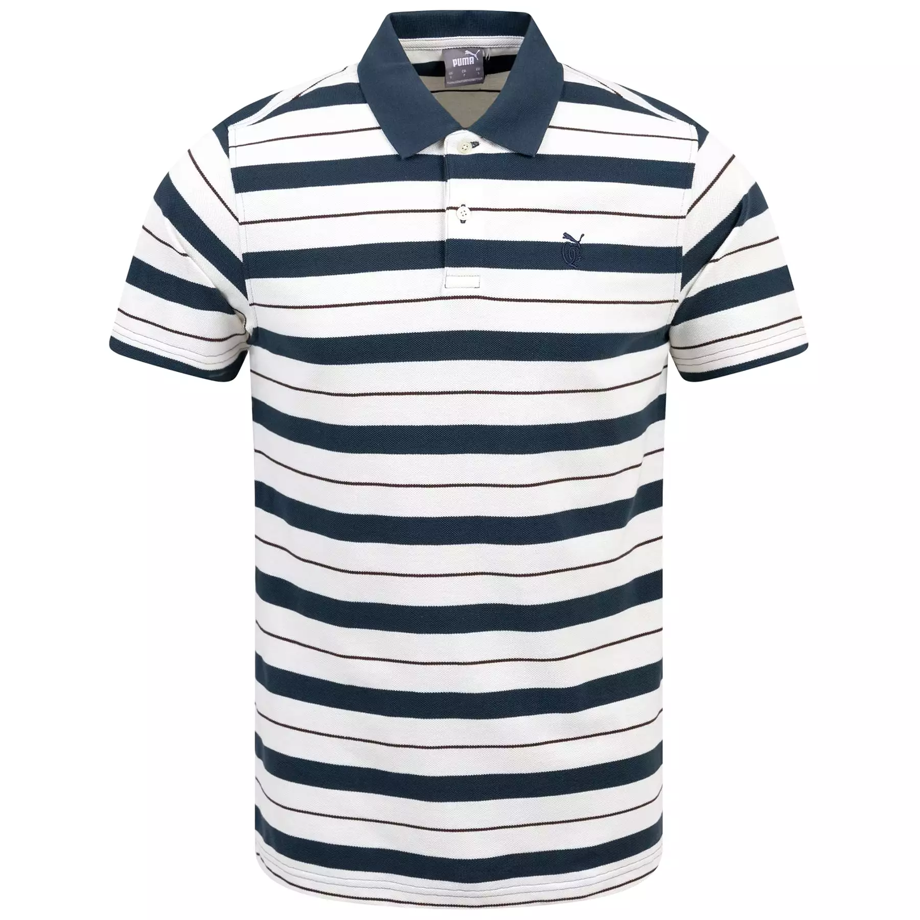 x QGC Sunday Stripe Polo White/Navy - SS24