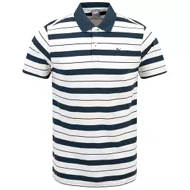 x QGC Sunday Stripe Polo White/Navy - SS24